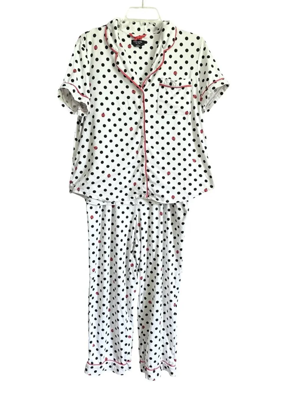 Kate Spade Lady Bug Polka Dot Super Soft Pajama Set M